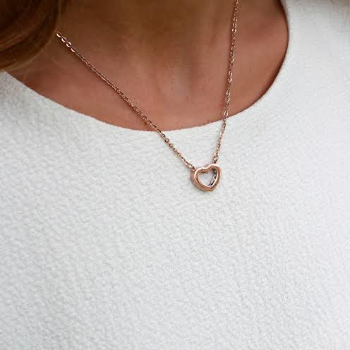 Elegant Rose gold Heart Necklace by Swedish Edbald