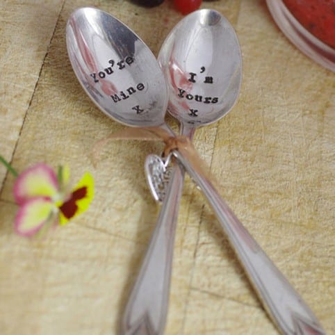 La de da Spoons! 'You're Mine I'm Yours' set of two Vintage Teaspoons