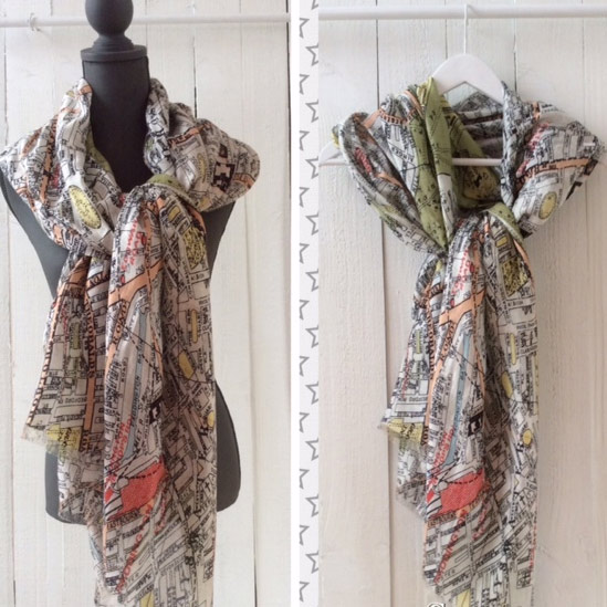 London map scarf to buy online UK