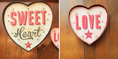 Light up her day with the Temerity Jones Illuminated Heart Signs