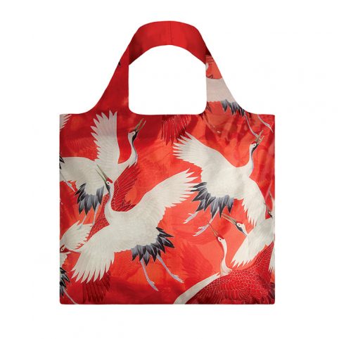 Womans Haori with Red and White Cranes Eco BaG