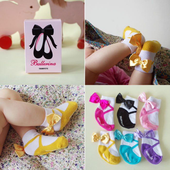 Super cute ballerina baby socks in 6 different colours