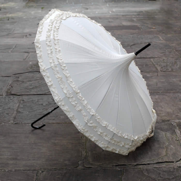 Pagoda Umbrella White - Lindy Lou design, perfect for weddings, buy UK