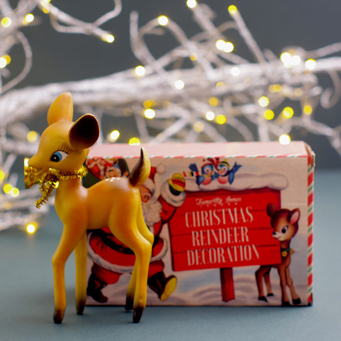 Retro Deer Christmas Decoration Packaging by Temerity Jones £6.50 Buy Online