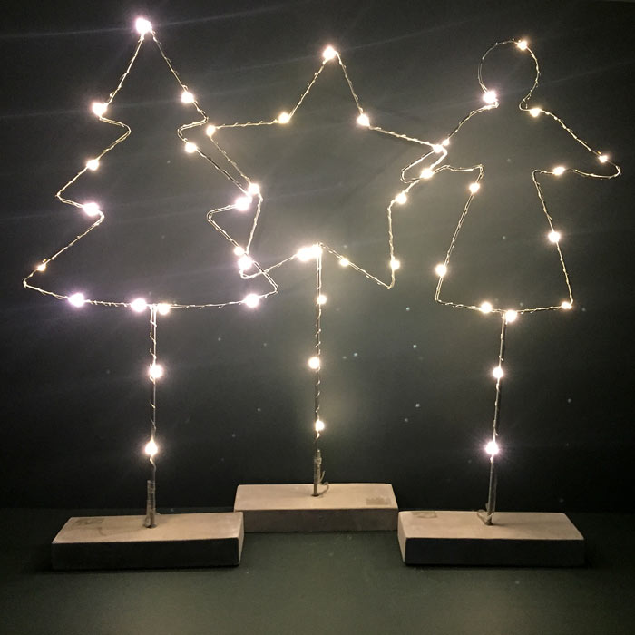LED Christmas Figures - Angel. Star and Tree