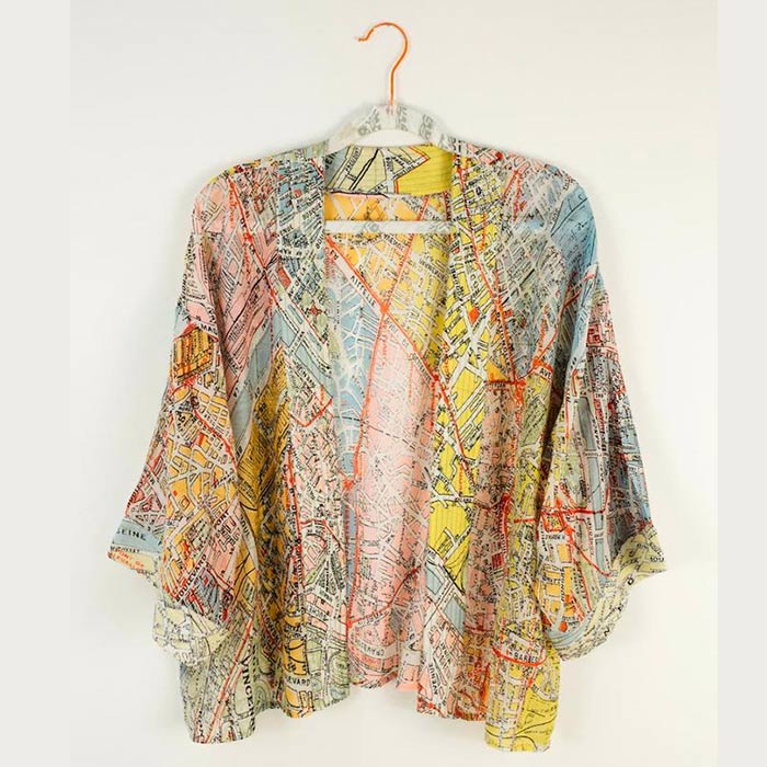 Paris Map Kimono - Buy Online UK