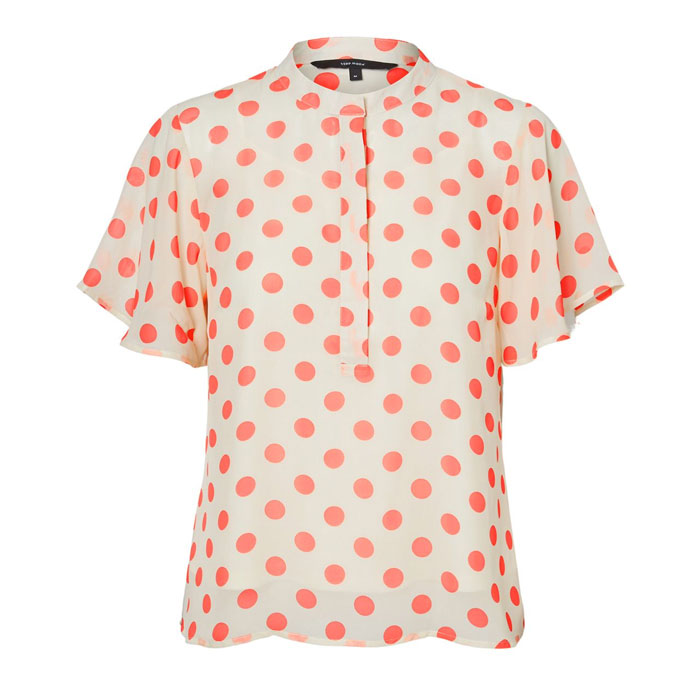 Vero Moda Orange Polka Dot Shirt For Sale Online UK