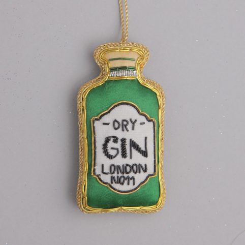 Embroidered Gin Christmas Decoration - Buy Online UK