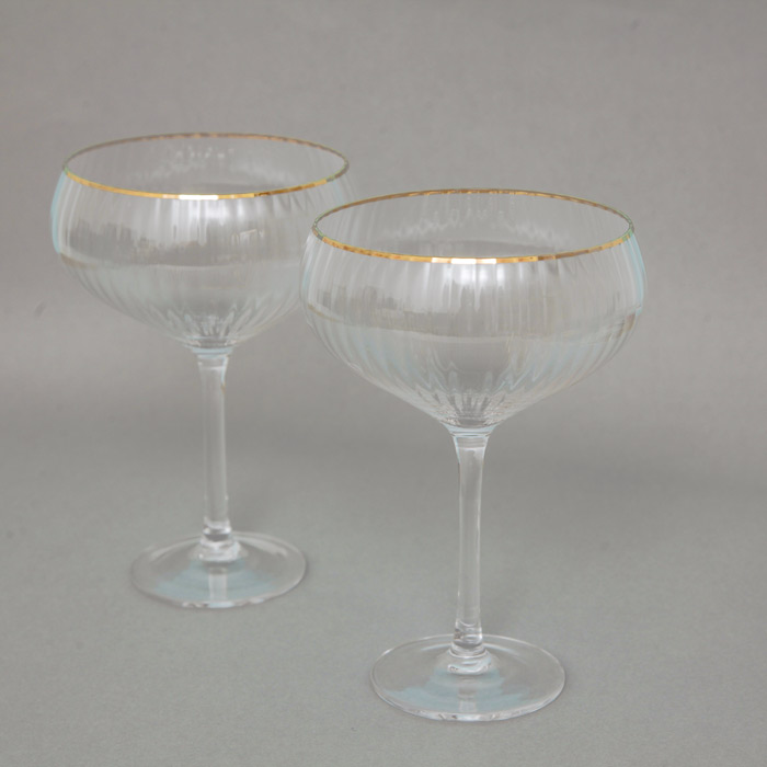 Gold Rimmed Champagne Coupe
