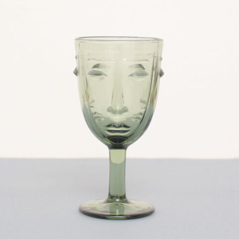 Art Deco Face Wine Glass - Buy online UK
