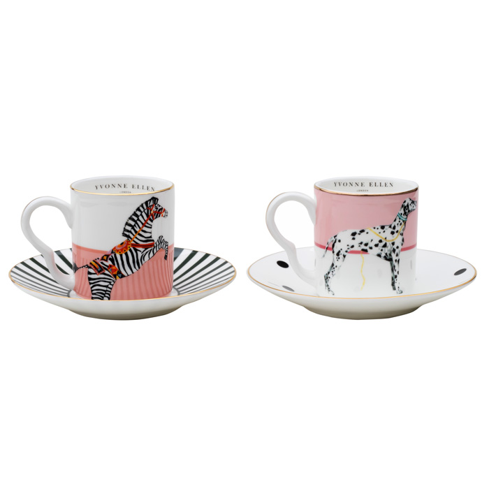 Animal Espresso Cup and Saucers Set of 2 - Buy Online UK