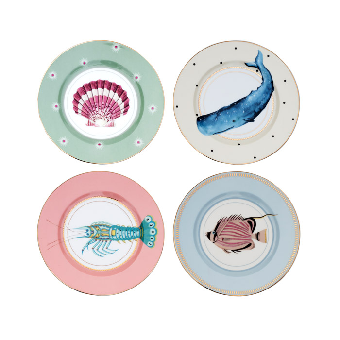 set of 4 sea creature plates from Yvonne Ellen. Buy online with free UK delivery