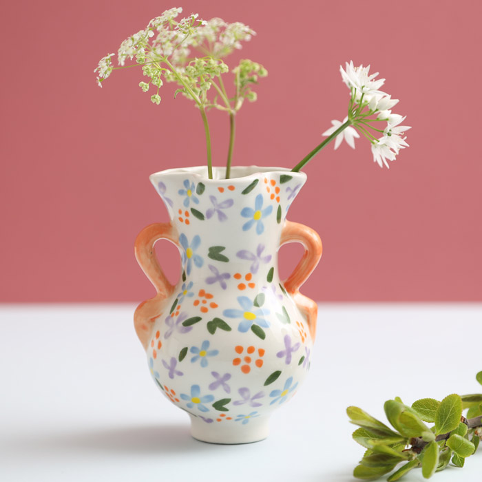 Klevering Floral Print Small Vase - Buy Online With Free UK Delivery Over £20