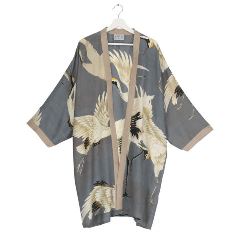 Slate Grey Stork Collar Kimono - Buy Online UK
