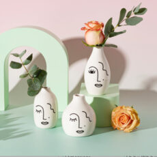 Abstract Face Vases - Set of 3. Free Uk delivery on all orders over £20.