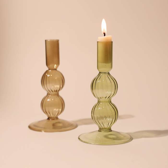 Glass Swirl Bubbles Candle Holder - Buy Online UK