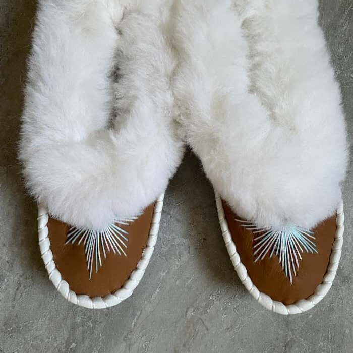 Embroidered Sheepskin Slippers - Purchase Online UK