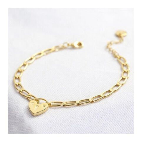 Heart Padlock Bracelet Gold Plated - Buy Online UK