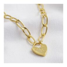 Gold heart padlock necklace - buy online with free delivery