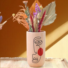 Face Pink Cylinder Vase - Buy Online UK