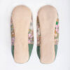 Moroccan Slippers in Leather and Cotton Twill. Buy Online UK