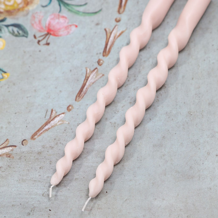 Pastel Pink Candlesticks Set of 2 - Buy Online UK