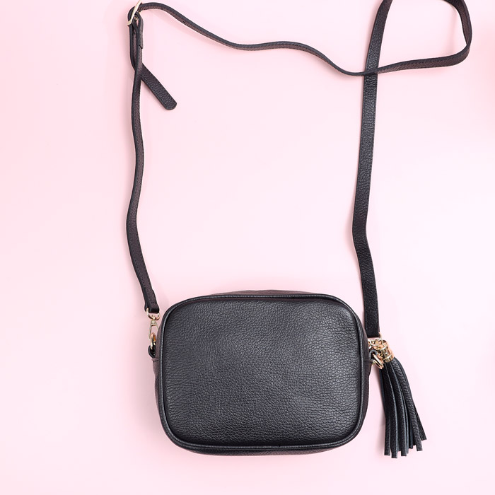 Leather Crossbody Bag - Black. Free UK Delivery When Purchase Online