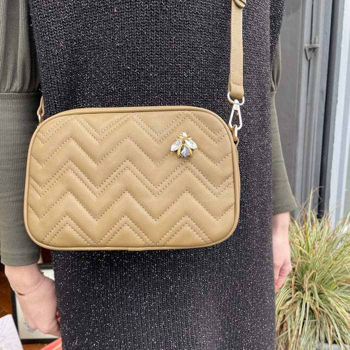 Olive Quilted Bag In Faux Leather - Purchase Online UK
