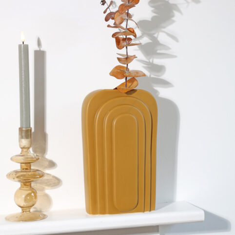 Art Deco Inspired Vase- Mustard. Buy Online UK