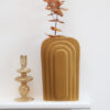 Art Deco Inspired Vase - Mustard. Free UK Delivery When Purchased Online