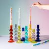 Coloured Glass Bubble Candleholders - Buy Online UK