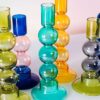 Turquoise Glass Candlestick Holder - Buy Online UK