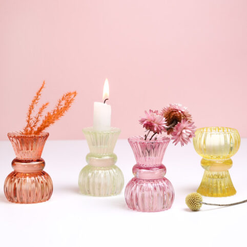 Small Coloured Glass Candle Holder - Buy Online UK