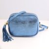 Blue Metallic Leather Camera Bag - Buy Online UK