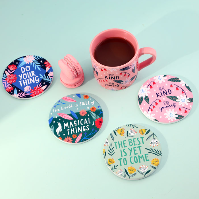 Slogan Coasters Set of 4 - Buy online UK