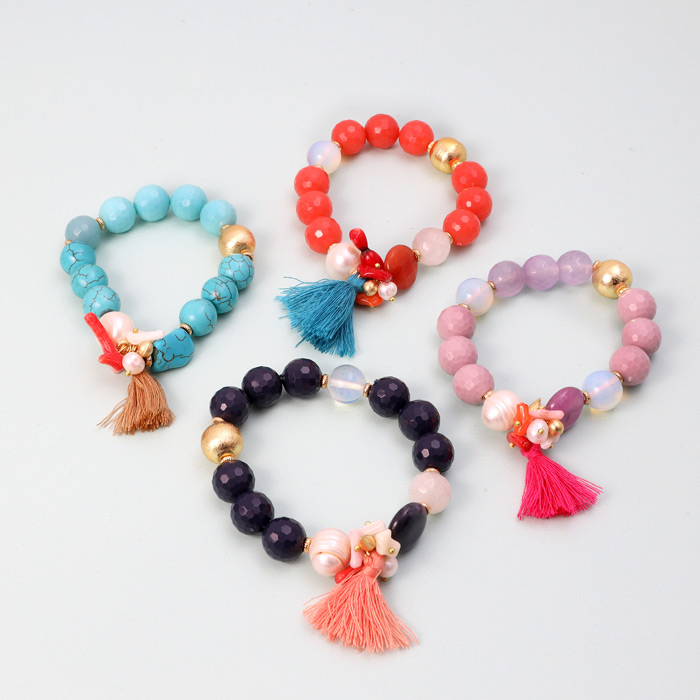 Coloured Tassel Chunky Bracelets - Buy Online UK