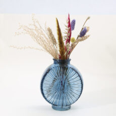 Blue Cut Glass Daisy Vase - Buy Online UK