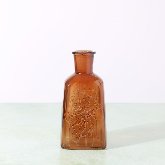 Embossed Flower Bottle Vase - For Sale Online UK