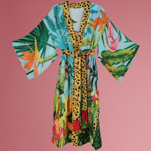 Long Cheetah Kimono Gown - For Sale Online UK