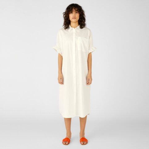 Frill Sleeve Shirt Dress White - Buy Online UK
