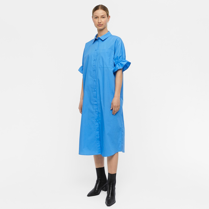 Frill Sleeve Shirt Dress - For Sale Online With Free UK Delivery