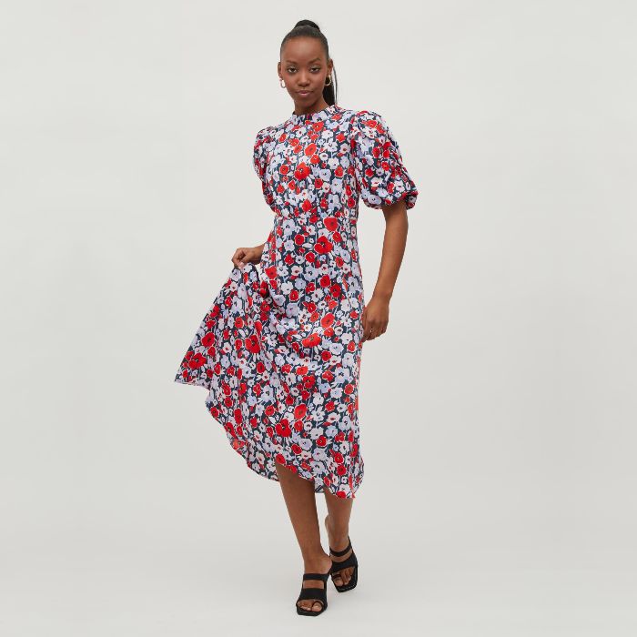 Floral Puff Sleeve Dress - Buy Online UK