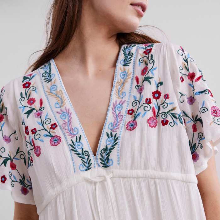 Floral Embroidery Maxi Dress - Purchase Online With Free UK Delivery