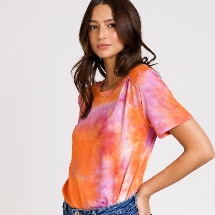 Orange & Lilace Tye Dye T-Shirt - For Sale Online UK