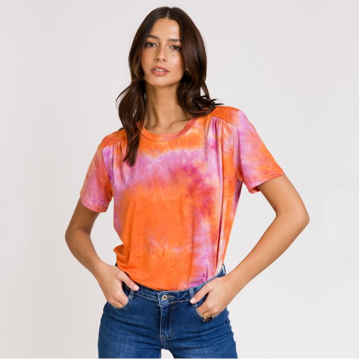 Orange & Lilac Tye Dye T-Shirt - Buy Online UK