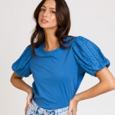 Embroidery Anglaise Sleeve T-Shirt - Buy Online UK