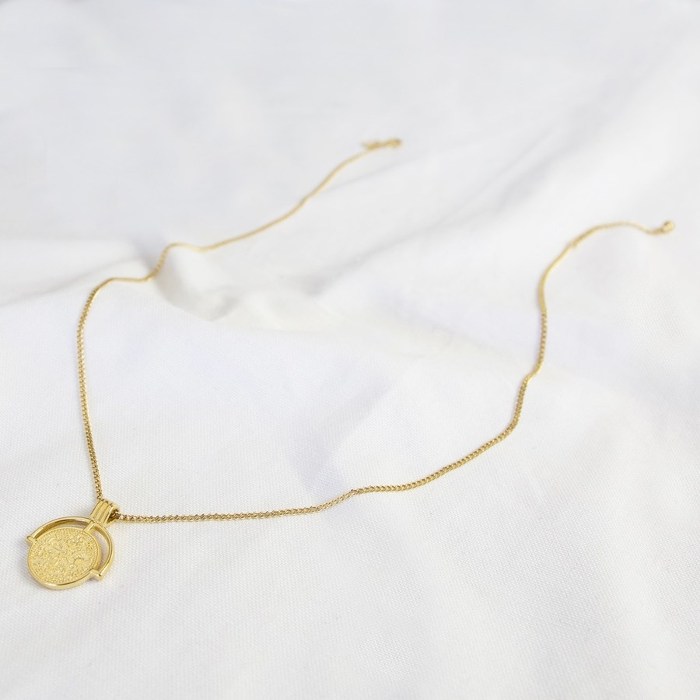 Gold Framed Sixpence Necklace - For Sale Online UK