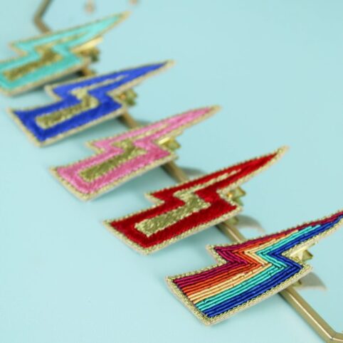 Lightning Bolt Hair Clips Available In 5 Colours - For Sale Online UK