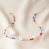 Rainbow Beads & Pearl Necklace - Buy Online UK