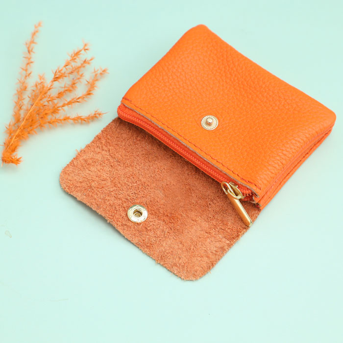 Small Orange leather Purse - Buy Online UK